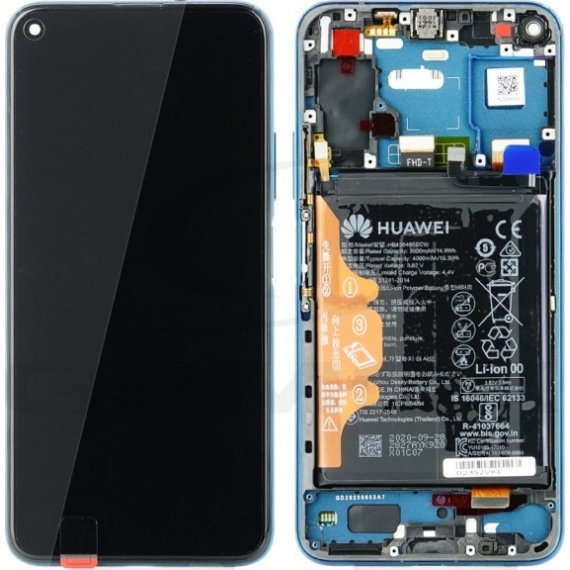Huawei Honor 20 Pro gyári keretes LCD kijelző, akkumulátorral/kék/2352VKL 
