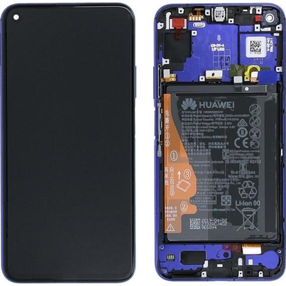 Huawei Honor 20 gyári keretes LCD kijelző, akkumulátorral/kék/02352TNQ