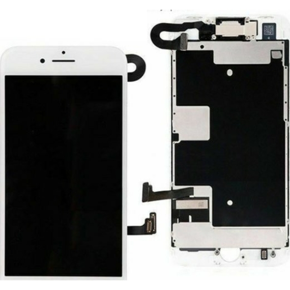 iPhone 8 OEM LCD-kijelző/Hangszóró rács+hátlap lemezzel/fehér