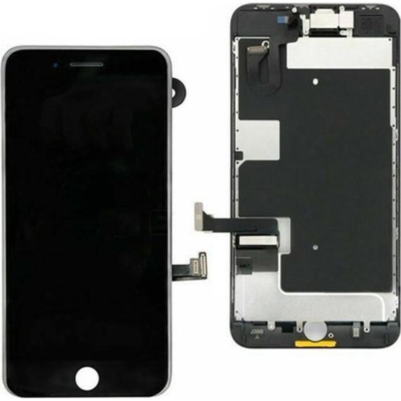 iPhone 8 OEM LCD-kijelző/Hangszóró rács+hátlap lemezzel/fekete