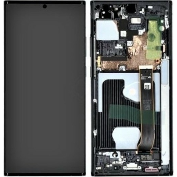 Samsung Note 20 Ultra gyári keretes LCD - kijelző fekete/GH82-23622A